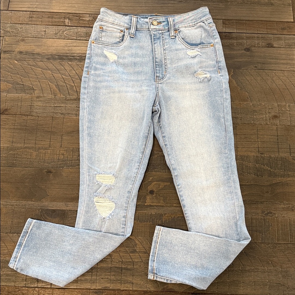 Copper Key High Waist Skinny Jean Lightweight Distressed Denim 5